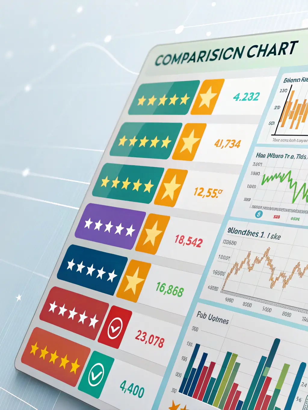 A clear and easy-to-understand comparison chart of different bail bond providers, showcasing pricing, payment plans, and customer ratings.